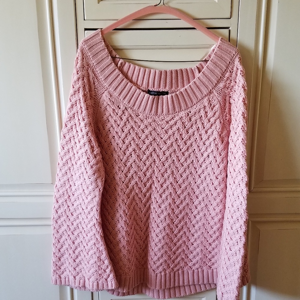 Pink woven sweater